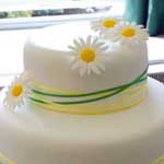 spring daisy wedding cake