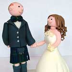 scottish bride and kilt groom wedding cake topper