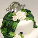 quaich tartan roses thistles shamrocks wedding cake