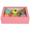 Cupcake Box Pink (holds 6) with insert Cupcake Box Pink (holds 6) with insert