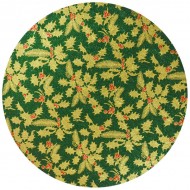 Christmas Drum Round 10" Green Holly Christmas Drum Round 10" Green Holly
