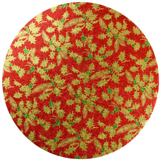 Bonzos Christmas Drum Round 12" Red Holly WAS £2.30 Bonzos Christmas Drum Round 12" Red Holly WAS £2.30
