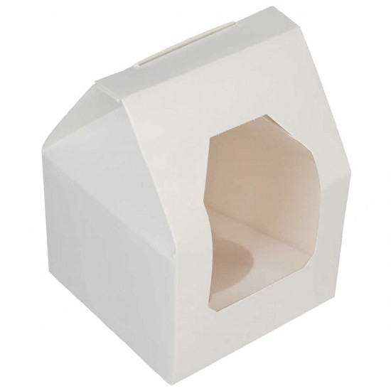 Bonzos Cupcake Box 1 White Window with Pitched Top