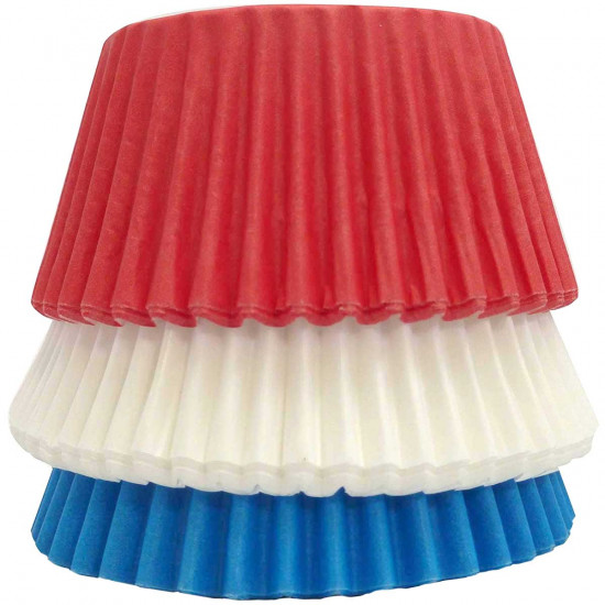 Bonzos Muffin Paper Cases Red/White/Blue x75