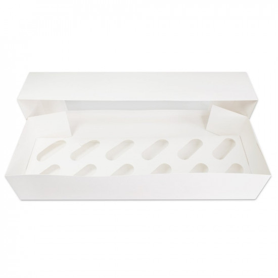Bonzos Oblong Cupcake Box 12 White
