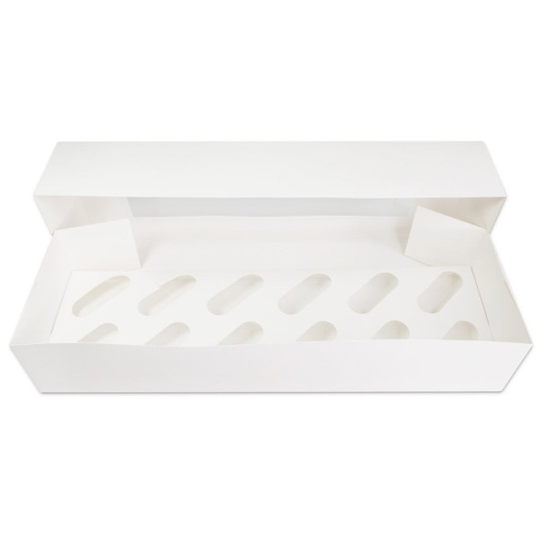 Bonzos Oblong Cupcake Box 12 White Bonzos Oblong Cupcake Box 12 White
