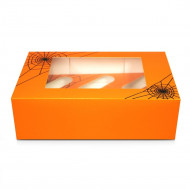 Halloween Cupcake Box 6 Orange Web Halloween Cupcake Box 6 Orange Web