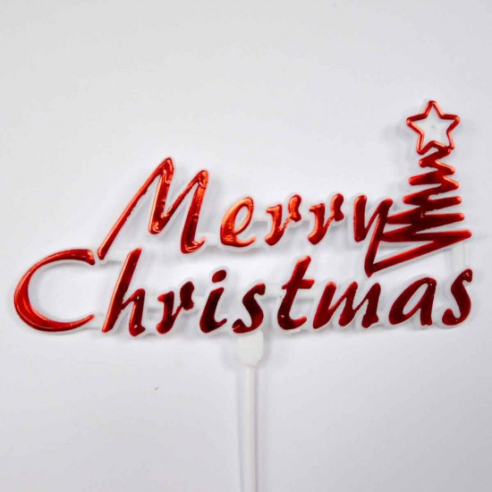 Bonzos Motto Merry Christmas & Tree Red on White