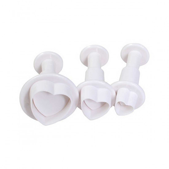 Cake Star Heart Plunger Cutter Set x3