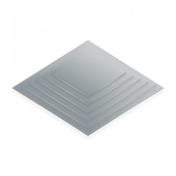 Single Thick Board Square 8" Silver