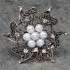 Diamante/Pearl Fashion Brooch Vintage Silver