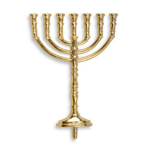 Menorah/Candelabra on Stem Gold Menorah/Candelabra on Stem Gold