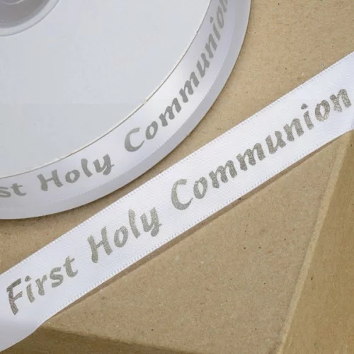 Ribbon 20mm First Holy Communion Silver | SugarCraftShop, Glasgow