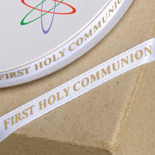 Club Green Ribbon 6mm First Holy Communion Gold x1 meter