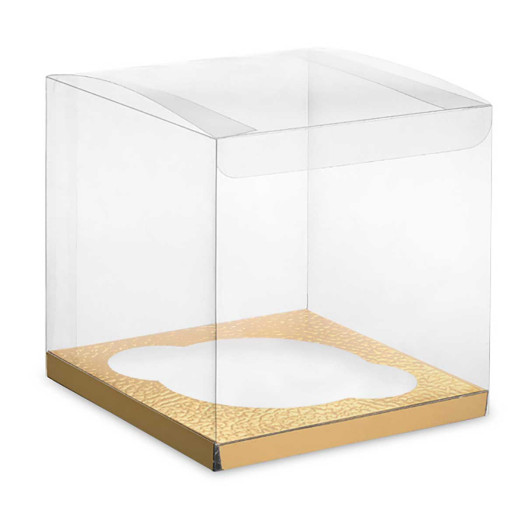 Club Green Cupcake Box Clear with Gold Inserts x10 Club Green Cupcake Box Clear with Gold Inserts x10