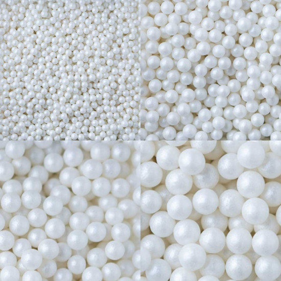 Sugar Balls Mixed Pearlised White 100g