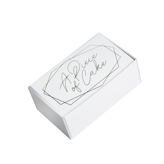 Club Green Cake Box Favour Portion White & Gold Pack 10 Club Green Cake Box Favour Portion White & Gold Pack 10