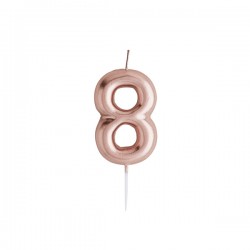 Candle No 8 Rose Gold