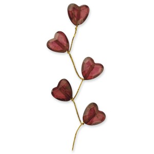 Crystal Hearts x6 Burgundy Crystal Hearts x6 Burgundy