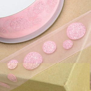 Organza Ribbon Pink Spots on Pink Organza Ribbon Pink Spots on Pink