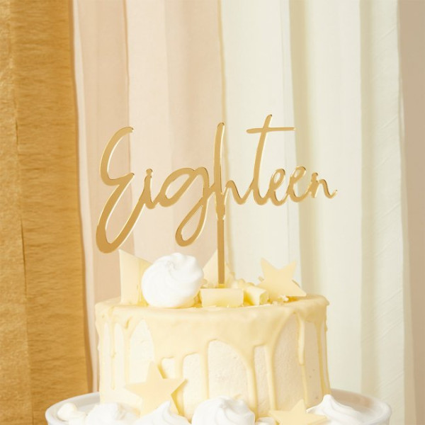 Club Green Eighteen Acrylic Cake Topper Gold Mirror Club Green Eighteen Acrylic Cake Topper Gold Mirror