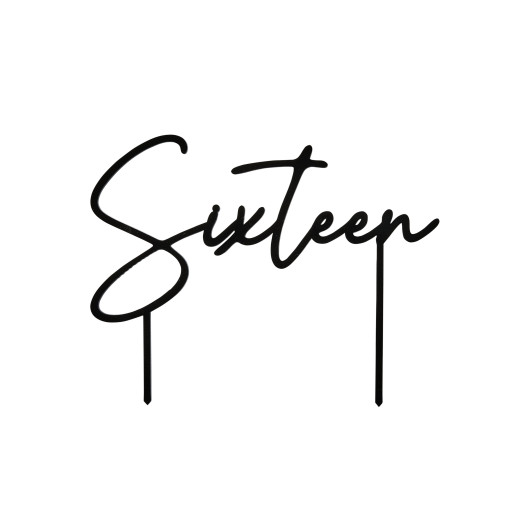 Club Green Sixteen Acrylic Cake Topper Black Club Green Sixteen Acrylic Cake Topper Black