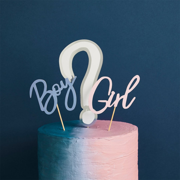 Club Green Gender Reveal Card Cake Topper Set Club Green Gender Reveal Card Cake Topper Set