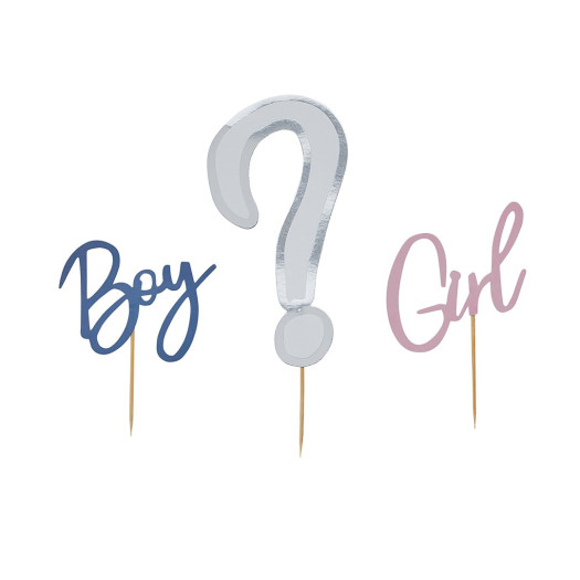 Club Green Gender Reveal Card Cake Topper Set Club Green Gender Reveal Card Cake Topper Set