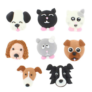 Cats & Dogs Sugar Decs x8 Cats & Dogs Sugar Decs x8