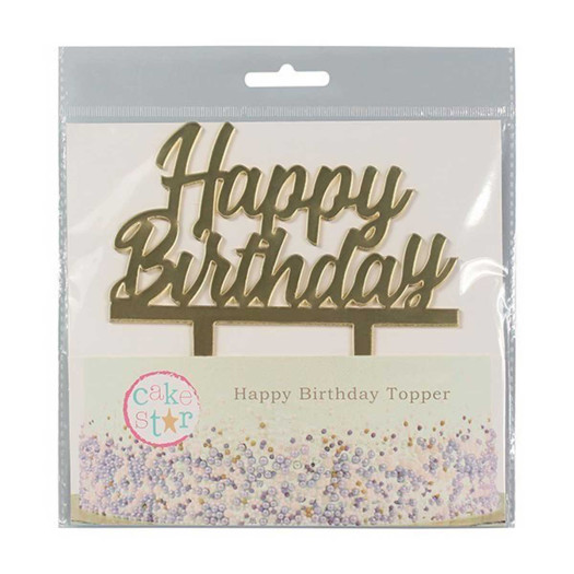 Culpitt Happy Birthday Cake Topper Mirrored Gold
