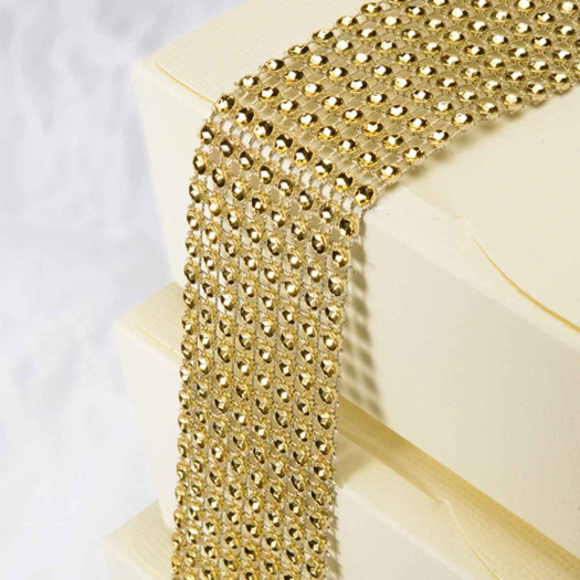 Club Green Diamante Effect Banding Gold 8 Row