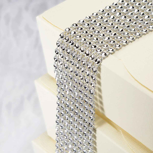 Club Green Diamante Effect Banding Silver 8 Row