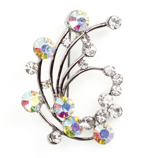 Culpitt Diamante Fashion Brooch Swirl Silver