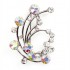 Diamante Fashion Brooch Swirl Silver