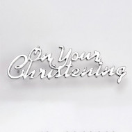 On Your Christening Motto Silver Script