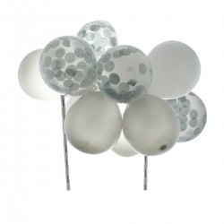 Balloon Cloud Cake Topper Silver