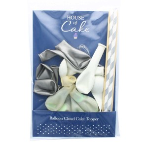 Balloon Cloud Cake Topper Silver Balloon Cloud Cake Topper Silver