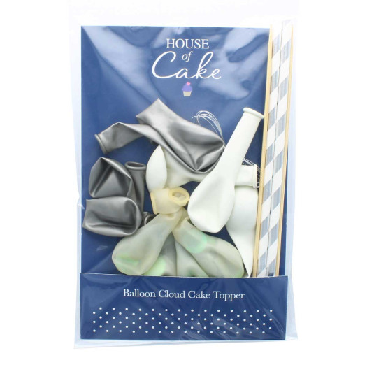 House of Cake Balloon Cloud Cake Topper Silver