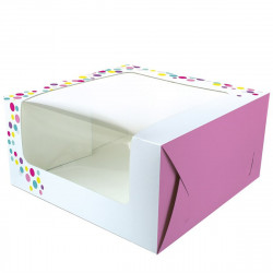Pink Confetti Cake Window Box 10"x10"x5"