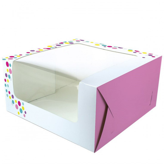 Pink Confetti Cake Window Box 10"x10"x5"
