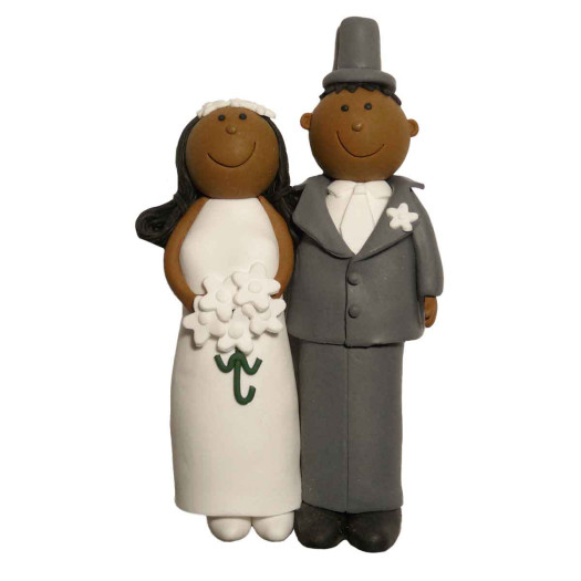 Culpitt Claydough Bride & Groom Standing Dark Skin Culpitt Claydough Bride & Groom Standing Dark Skin