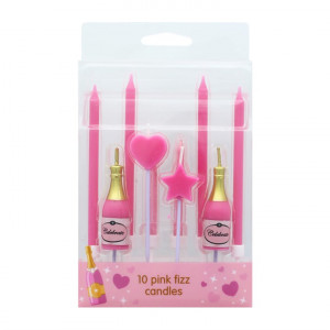 Candle Set Pink Fizz 10pce Candle Set Pink Fizz 10pce
