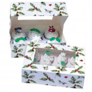 Vintage Holly Cupcake Window Box 6/12