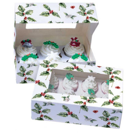 Bonzos Vintage Holly Cupcake Window Box 6/12 Bonzos Vintage Holly Cupcake Window Box 6/12