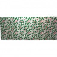 Christmas Yule Log Card 12"x5" Silver Holly