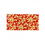 Christmas Yule Log Card 12"x5" Red Holly