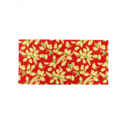 Christmas Yule Log Card 12"x5" Red Holly