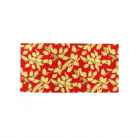 Bonzos Christmas Yule Log Card 12"x5" Red Holly