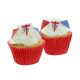 Bonzos Muffin Paper Cases Red/White/Blue x75