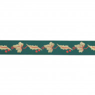 Ribbon 24mm Holly & Ivy/Green & Gold Ribbon 24mm Holly & Ivy/Green & Gold